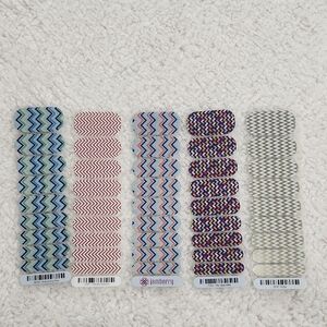 5 Jamberry Nail Wraps, Half Sheets Chevrons